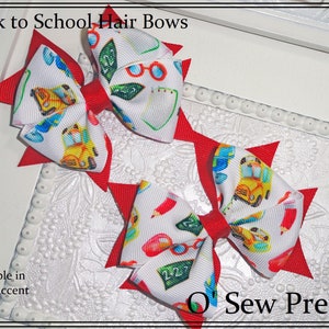 Back to School hair Bows, First day of School  Hair Bows, Hair Bows for Girls, Fall Hair Bows, Kindergarten Bows , School pigtail bows
