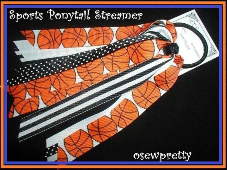 Ponytail Streamers Basketball Hair Bow Softball Hair Bows Etsy