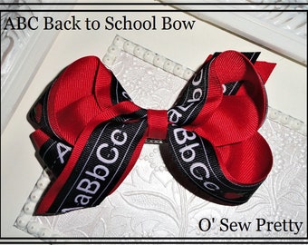 First Day Of School Bows, Over the Top Back to School hair bow, Stacked Back to school Bows,