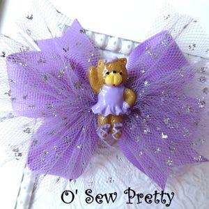 BALLET Hair Bows, Ballerina Hair Bows, lavender Ballet hair bows, Dance hair bows, Ballet bows with tulle, made in the USA  hair bows,