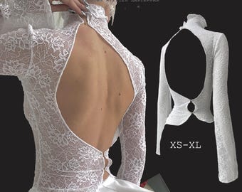 Reversible Open Back Turtleneck Digital Sewing Pattern PDF (A4 + US Letter) confident beginner friendly ~ lace or stretch