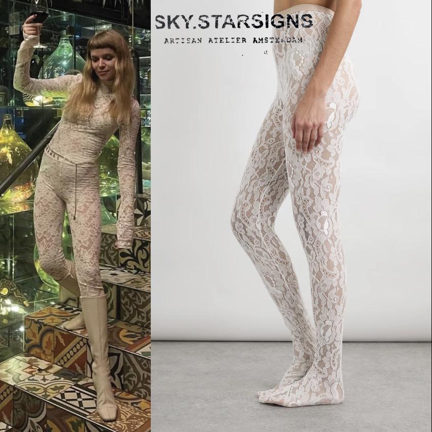 Collants En Dentelle Femme - Motifs Cœur Floral Et Résille - Taille Unique Jusqu'à 70 Kg