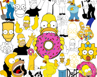 170 simpsons SVG Bundle Fun and Colorful Designs Perfect Set for DIY Projects Gift Ideas Parties, and Events All Characters and Graphics