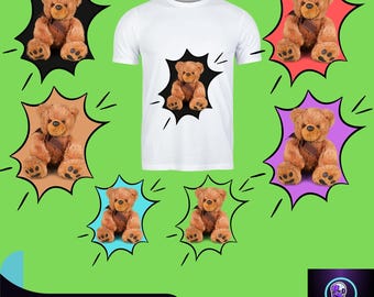 Cute Bear T-Shirt SVG PNG Design for Print, Digital Download, Bear Lover Gift, Funny Animal T-Shirt Graphic, DIY Shirt Project"