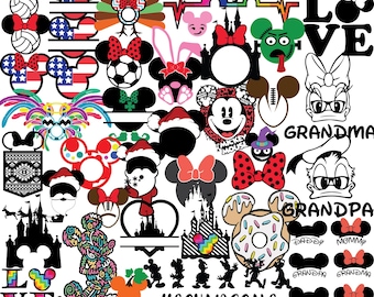 440 disney SVG Bundle | disney Characters SVG | Mickey Mouse svg | Princess SVG | disney Cut Files for Cricut & Silhouette  Instant Download