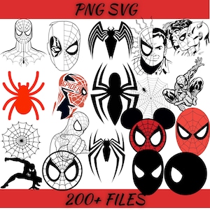Spider SVG PNG Bundle, spider png files, spider man svg bundle, spider svg, baby spider vector, Instant Download, Printable