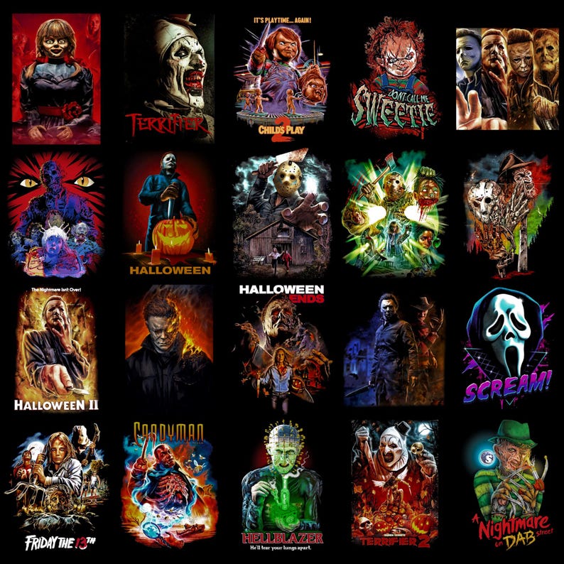 Halloween Horror Movie Halftone SVG Bundle | Spooky Designs (instant ...