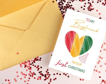 Boyfriend First christmas card Boyfriend 1st Christmas Card Our First Christmas Together, Christmas Card for New Boyfriend, 1st Christmas BF