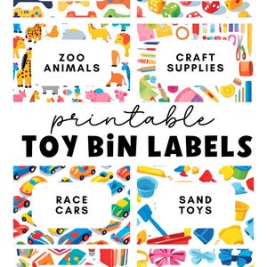 Editable Toy Bin Storage Labels With Pictures Playroom Organization Visual Pictures Montessori School Labels Homeschool Labels Toy Labels