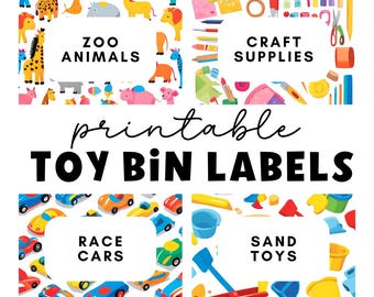 Toy Bin Labels | Playroom Organization with Visual Pictures (Digital Download)