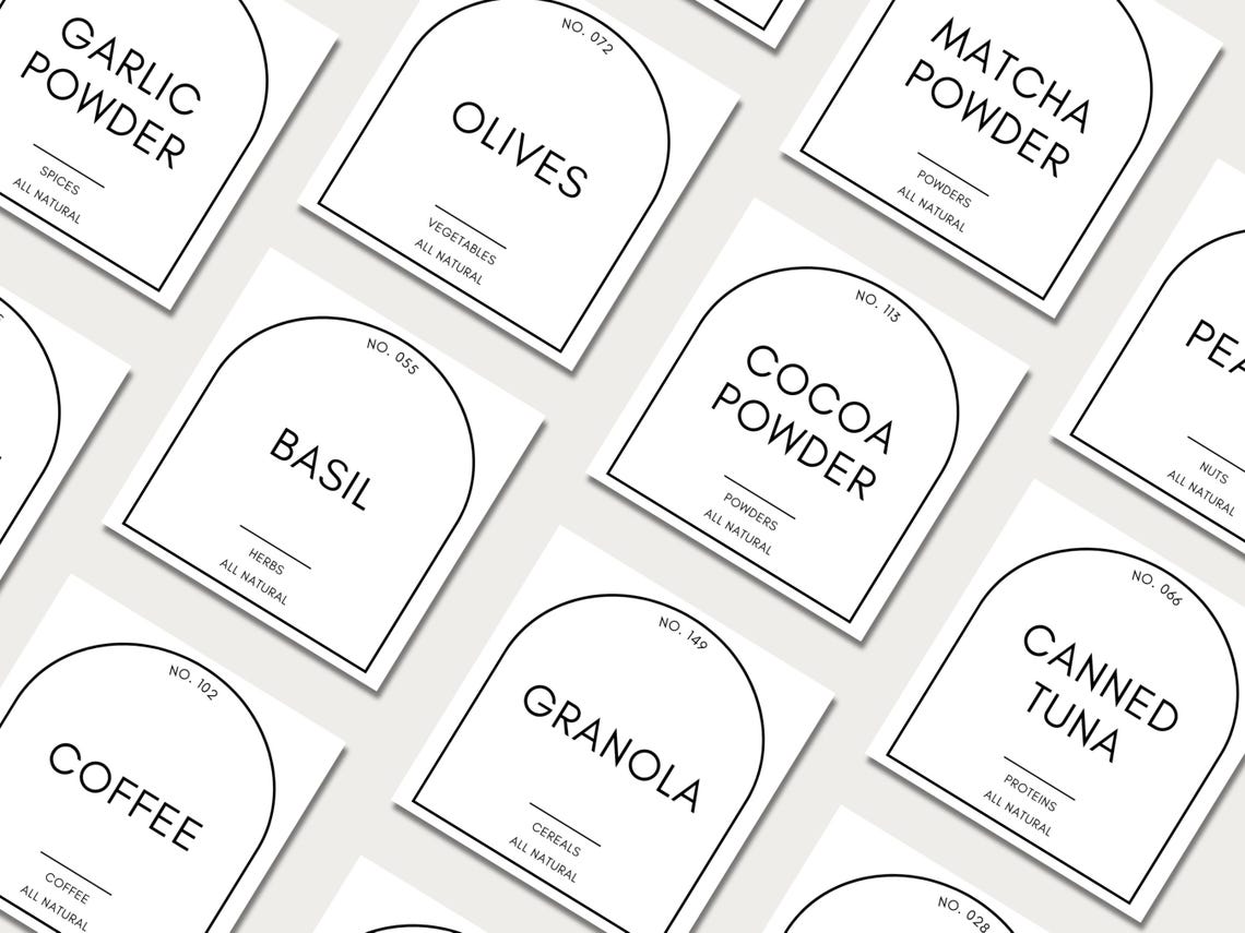 Customizable Pantry Labels Editable and Printable Labels Sticker Labels ...