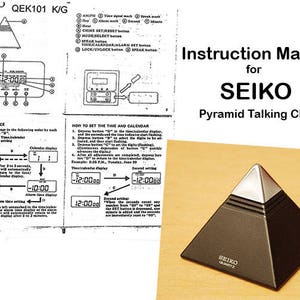 INSTRUCTION MANUAL in PDF Format for Seiko QEK101 Pyramid - Etsy