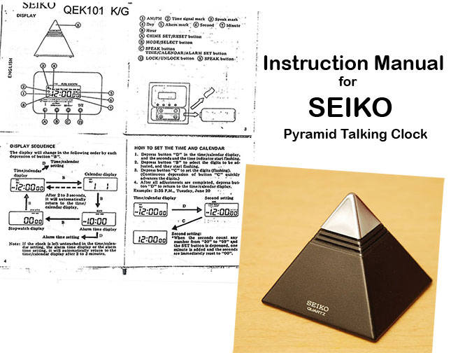 INSTRUCTION MANUAL in PDF Format for Seiko QEK101 Pyramid - Etsy