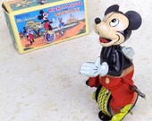 Mickey Mouse the Unicyclist Walt Disney Productions Marx Linemar tin toy Japan