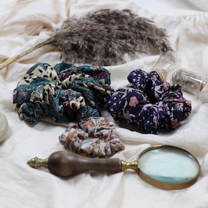 Recycled Sari Scrunchies 3-Pack: Bohemian Hair Tie Set