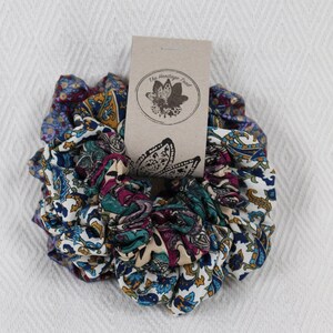 Recycled Sari Scrunchies 3-Pack: Bohemian Hair Tie Set