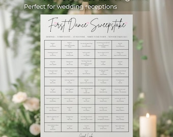 Personalised first dance wedding poster, reception game print, guess the song