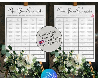 Personalized First Dance Wedding Sweepstake Sign (Printable)