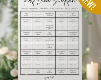 Sorteo de Primer Baile de Boda: Póster personalizado, divertido juego de recepción, actividad de adivinar la canción, entretenimiento para la ceremonia, impresión física