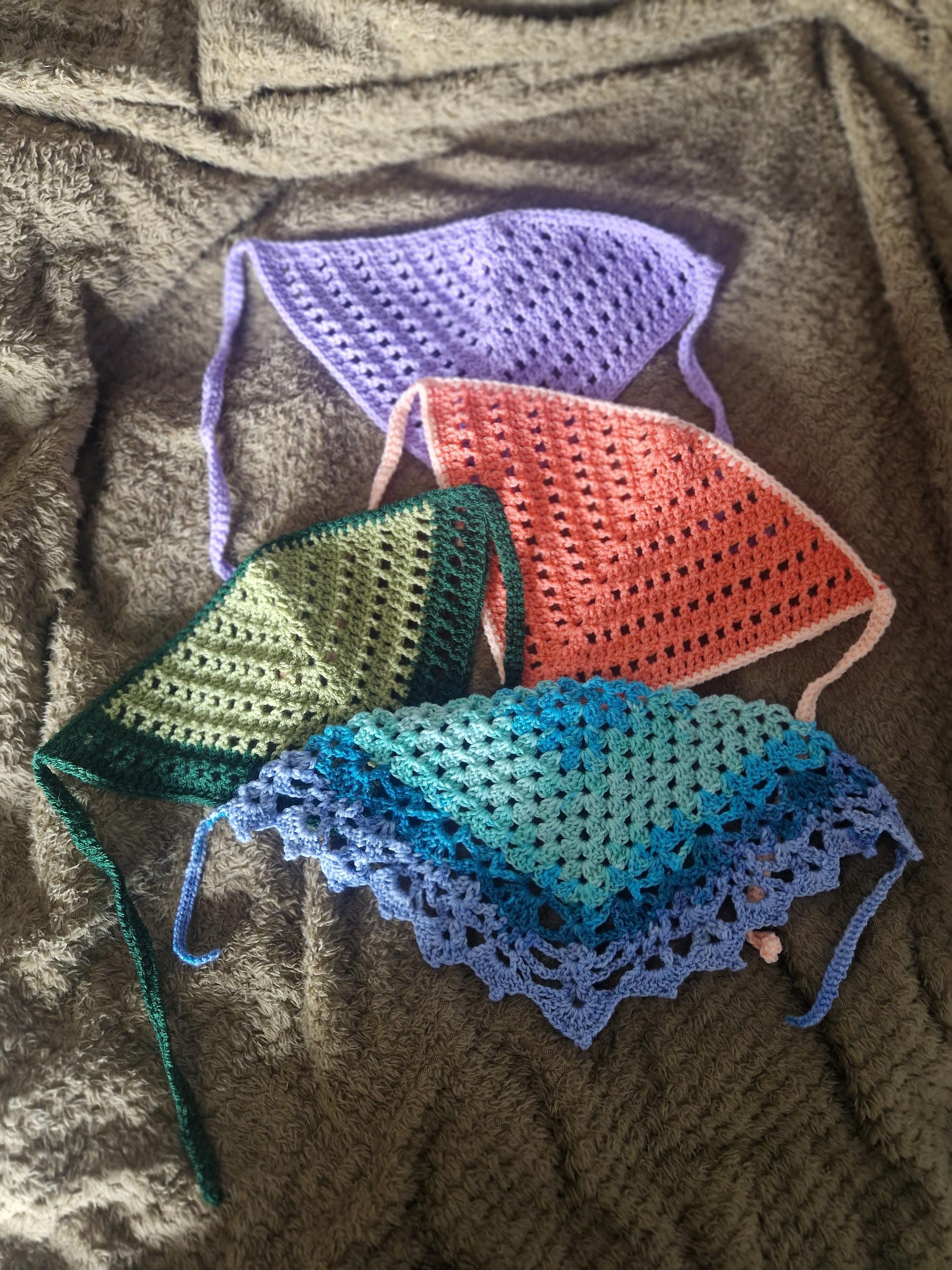 UPON REQUEST Handmade Crochet Bandana – Vintage Japanese Yarn Custom Crochet Bandana | Bandana | Retro Bandana | Retro  main image 4