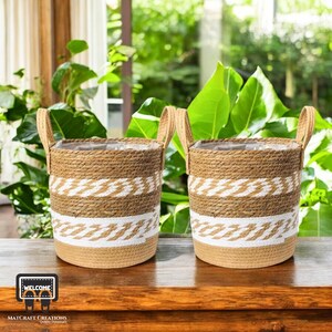 Large Rattan Indoor Planter, Decorative Wooden Flower Basket, Outdoor Vintage Plant Stand, Garden Rattan Vase Basket