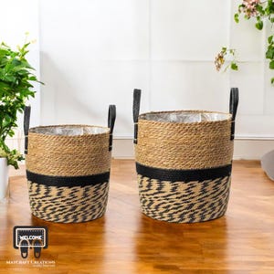 Large Rattan Indoor Planter, Decorative Wooden Flower Basket, Outdoor Vintage Plant Stand, Garden Rattan Vase Basket