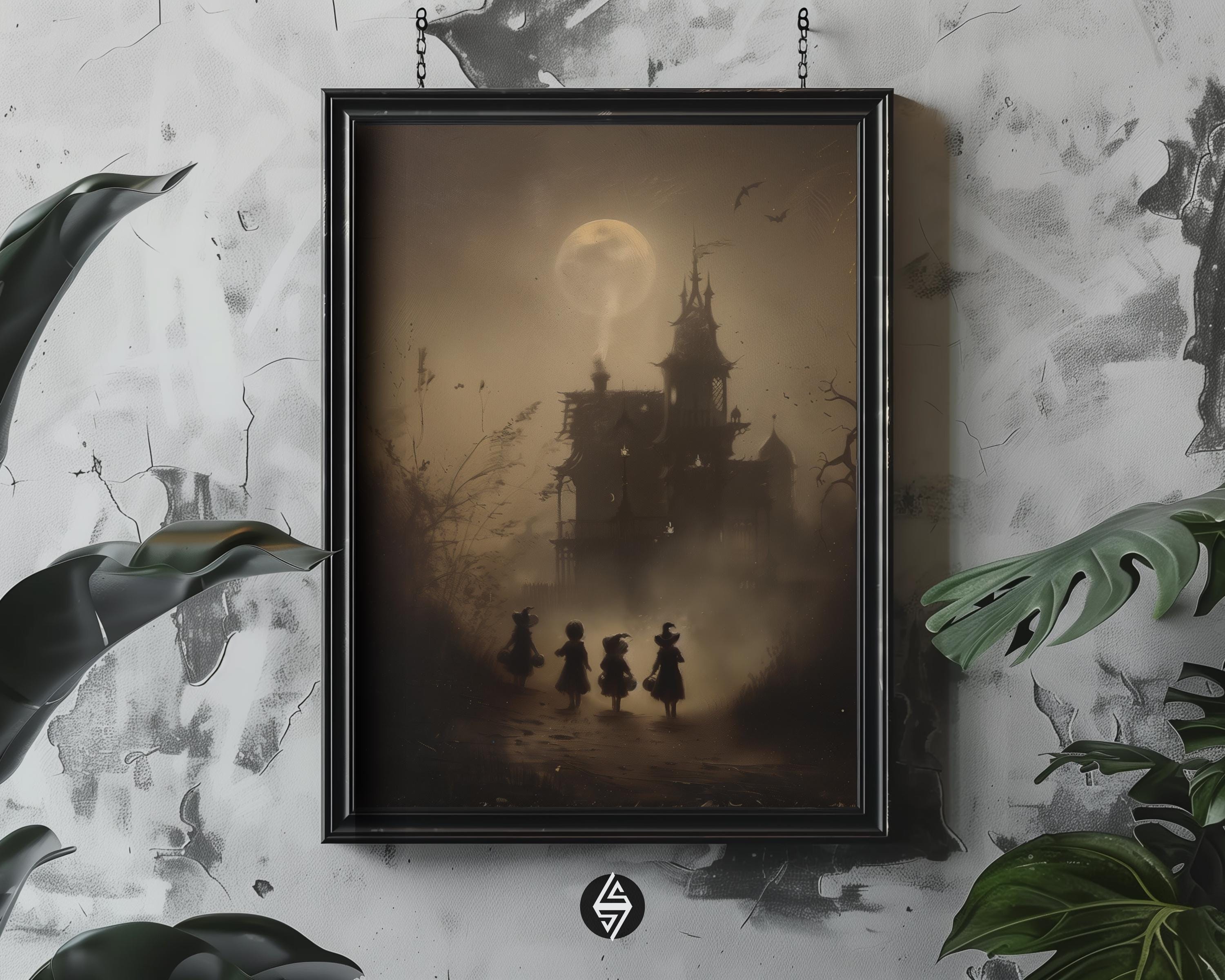 Dark Academia Halloween Wall Art Print: Vintage Autumn Spooky Gothic ...
