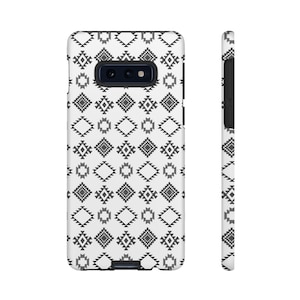 Black and White Southwestern Aztec Pattern Samsung Galaxy Tough Cases
