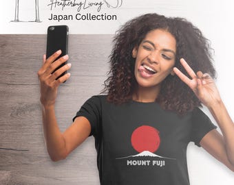 Mount Fuji Rising Sun, uniseks T-shirt met comfortabele kleuren