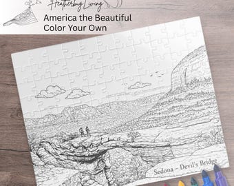Rompecabezas para colorear de Devils Bridge, Sedona, Arizona