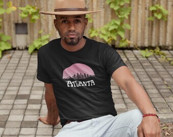 Atlanta Skyline Sunset Unisex Garment-Dyed T-shirt