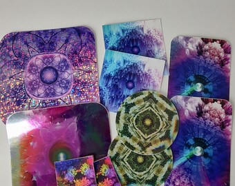 Paquete grande de pegatinas coloridas y psicodélicas