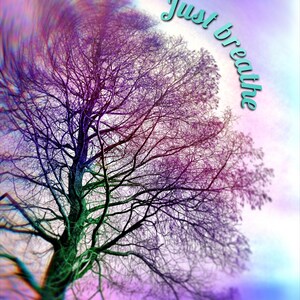 Motivierende Kunst-Grußkarte ""Just Breathe"""