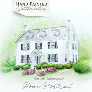 Custom Home Portrait Hand Painted Watercolor House portrait From Photo, housewarming gift, Realtor Closing Gift, First Home Gift #49
