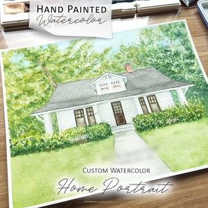 Benutzerdefinierte HAUS Porträt HANDgemaltes ORIGINAL Aquarell Haus Hand gezeichnet vom Foto, Einweihungsparty, erstes Haus Geschenk, Umzugsgeschenk, Realtor Geschenk