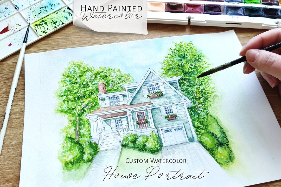 Custom Watercolor House Portrait: Hand-painted First Home Gift #52 - Etsy