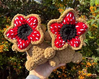 Crochet Demogorgon Plushie: Handmade Soft Plush Yarn Décor