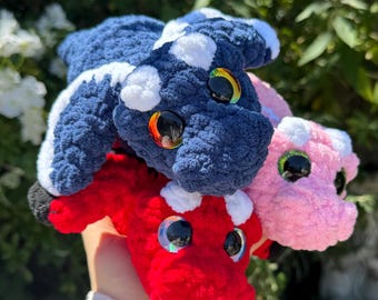 Chunky Crochet Dragon / Dragon Plushie / Amigurumi Dragon / Cute Fantasy Plush / Handmade Gift / Soft Cuddly Dragon