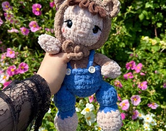 Handmade Crochet Teddy Bear Doll | Soft Plush Amigurumi | Cute Bear Hood Doll | Nursery Decor | Unique Handmade Gift