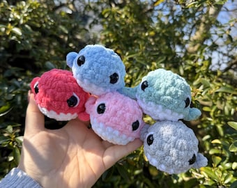 Crochet Worry Whale or Shark: Handmade Plush Stress Ball/Plushie