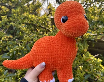 Handmade Crochet Dinosaur Plushie: Custom Brontosaurus Plushie