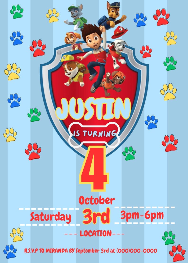 Editable Birthday Invitation Template, Printable Birthday Party