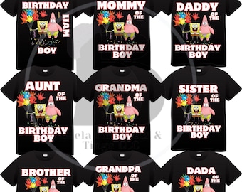 Sponge Theme Birthday Family Shirts, Custom Family T-Shirt-Personalized, Sponge family shirt , bob party, sponge shirt