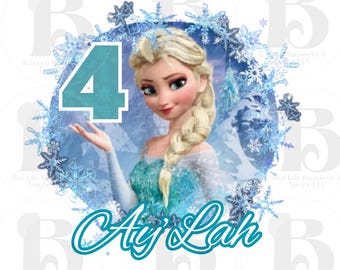 Frozen Birthday, El sa  - Editable CANVA, custom Design