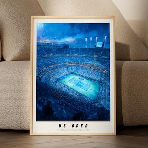 Póster del US Open - Impresión artística del Grand Slam de tenis del US Open - Idea de regalo para un aficionado al tenis