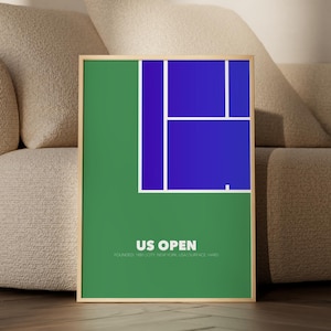 Póster minimalista del US Open: ideal para aficionados al tenis y a los aficionados neoyorquinos.
