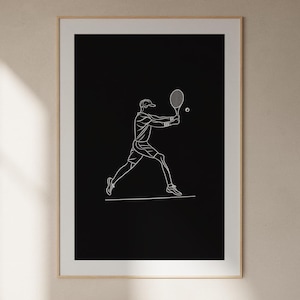 Tennis player poster - Minimalist tennis player poster - Decorative gift idea for a tennis fan