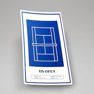 Naklejka US Open - Pomysł na prezent dla fana tenisa - Naklejki artystyczne US Open Grand Slam - Pomysł na naklejkę na temat tenisa i sportu