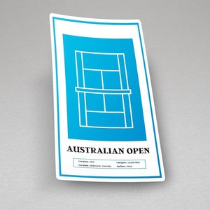 Sticker Open d’Australie - Idée cadeau pour un fan de tennis - Stickers art - Idée de sticker sur le tennis et sur le sport
