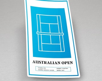 Pegatina del Abierto de Australia - Idea de regalo para un aficionado al tenis - Pegatinas artísticas - Idea de pegatina sobre tenis y deporte
